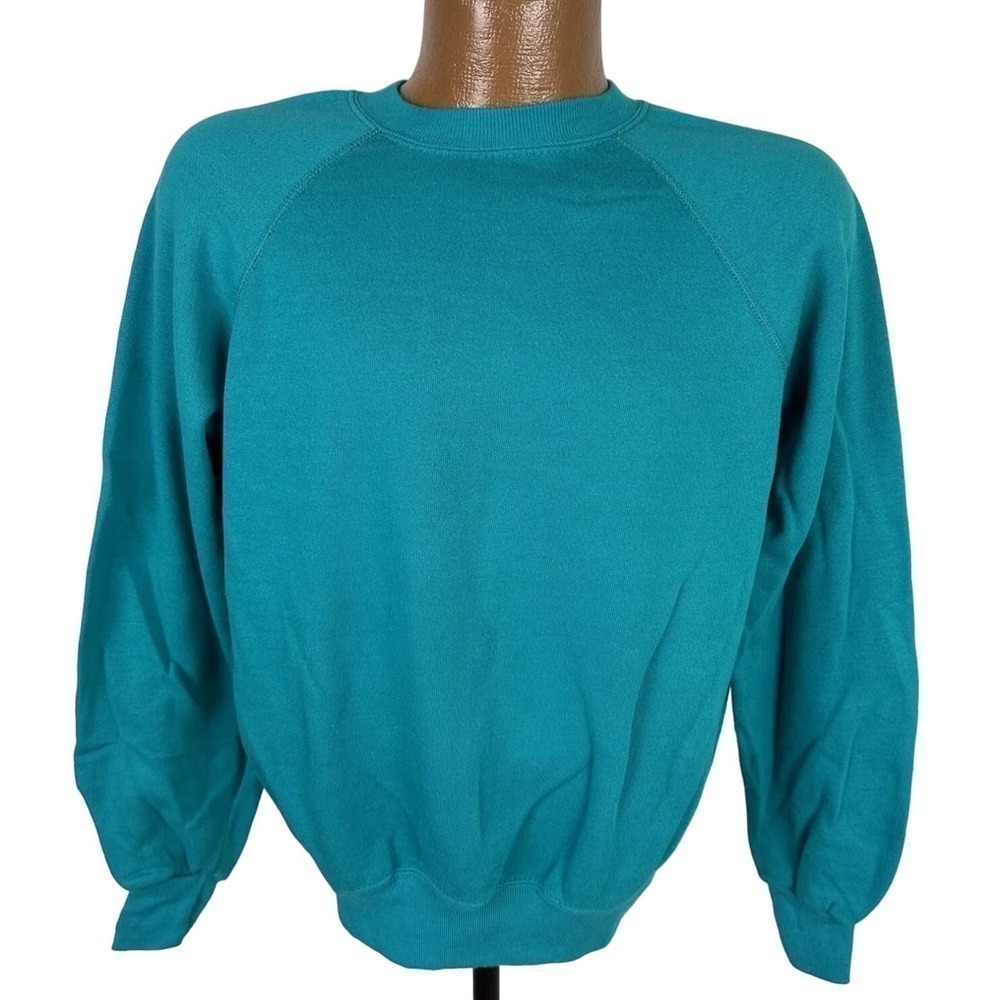 Vintage Teal BASSETT WALKER 90s Pullover Lightweight Sweatshirt Retro Y2k Small